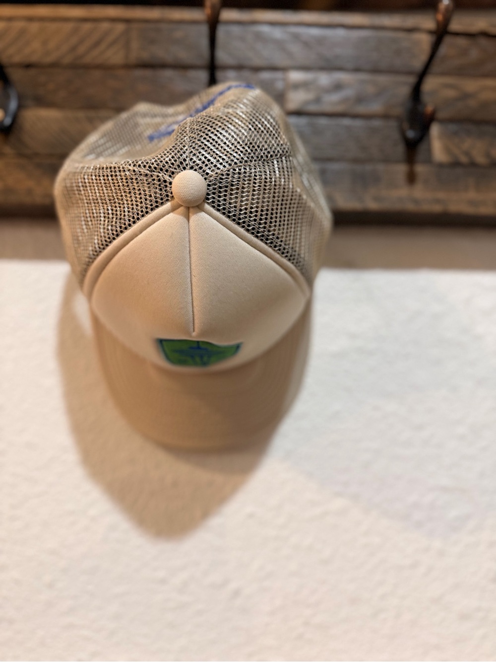 Kids Beige Mesh Trucker Hat
